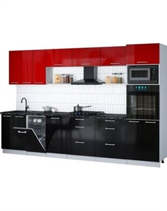 Кухонный гарнитур Интерлиния Мила Gloss 3.3-ПМ3