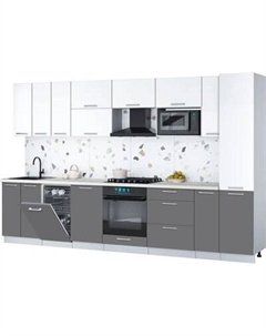 Кухонный гарнитур Интерлиния Мила Gloss 3.4-ПМ4