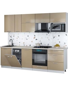 Кухонный гарнитур Интерлиния Мила Gloss 2.6-ПМ4