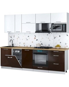 Кухонный гарнитур Интерлиния Мила Gloss 2.6-ПМ4