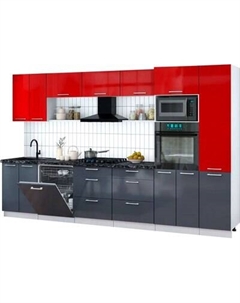 Кухонный гарнитур Интерлиния Мила Gloss 3.4-ПМ1