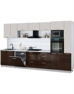 Кухонный гарнитур Интерлиния Мила Gloss 3.5-ПМ1