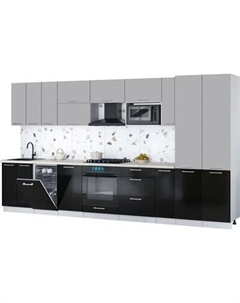 Кухонный гарнитур Интерлиния Мила Gloss 3.8-ПМ4