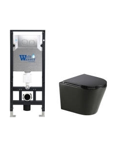 Унитаз подвесной с инсталляцией WeltWasser Amberg 506 + Salzbach 043 MT-BL + Amberg RD-CR Weltwasser