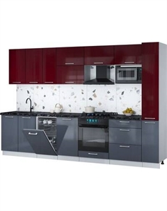 Кухонный гарнитур Интерлиния Мила Gloss 3.2-ПМ4