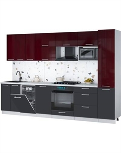 Кухонный гарнитур Интерлиния Мила Gloss 3.1-ПМ4