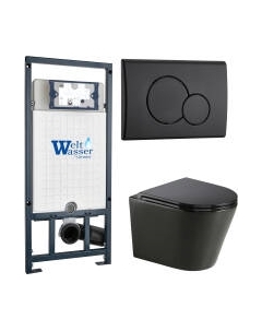 Унитаз подвесной с инсталляцией WeltWasser Marberg 507 + Salzbach 043 MT-BL + Mar 507 RD MT-BL Weltwasser