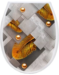 Сиденье для унитаза Еврокомфорт Океан Lux Золотое перо 003778