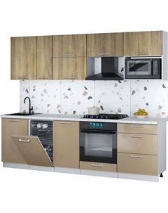 Кухонный гарнитур Интерлиния Мила Gloss 2.6-ПМ4