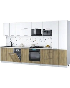 Кухонный гарнитур Интерлиния Мила Gloss 3.6-ПМ4