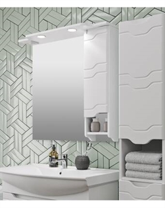 Шкаф с зеркалом для ванной Runo Стиль 85 правый