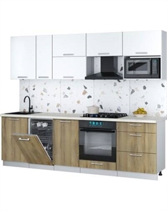 Кухонный гарнитур Интерлиния Мила Gloss 2.6-ПМ4