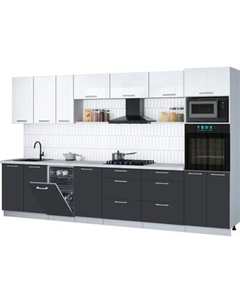 Кухонный гарнитур Интерлиния Мила Gloss 3.5-ПМ3