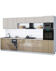 Кухонный гарнитур Интерлиния Мила Gloss 3.5-ПМ3