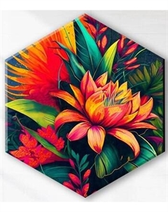 Картина по номерам Флюид Тропические цветы 37x32 / VHR0009