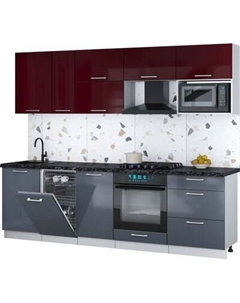 Кухонный гарнитур Интерлиния Мила Gloss 2.6-ПМ4