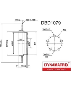 Тормозной диск Dynamatrix-Korea DBD1079 Dynamatrix-korea