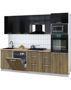 Кухонный гарнитур Интерлиния Мила Gloss 2.6-ПМ1