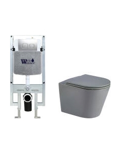 Унитаз подвесной с инсталляцией WeltWasser Amberg 497 ST + Salzbach 043 MT-GR + Amberg RD-CR Weltwasser