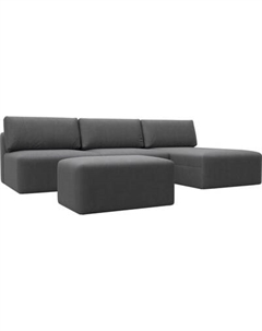 Комплект мягкой мебели Лига Диванов Лига-060 НПБ Лонг угол универсальный с пуфом / 129524 Лига диванов