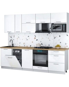 Кухонный гарнитур Интерлиния Мила Gloss 2.6-ПМ4