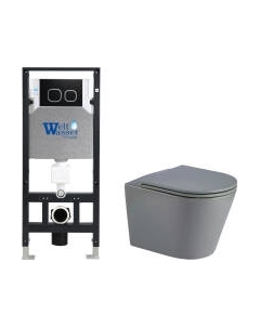 Унитаз подвесной с инсталляцией WeltWasser Amberg 506 + Salzbach 043 MT-GR + Amberg RD-BL Weltwasser