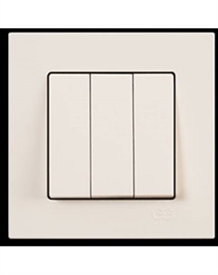 Eqona крем. Выключатель 3-кл. (без рамки) 01401200-150160 Gunsan