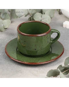 Чайная пара Punto verde, чашка 200 мл, блюдце d=15.5 см Хорекс