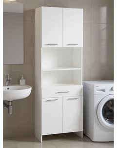 Шкаф - пенал напольный для ванной комнаты «», 1 ящик, 660×330×1850 мм, wdtn белый Клик мебель