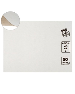 Картон переплётный 0.9 мм, 30 х 40 см, 50 листов, 540 г/м², белый Calligrata