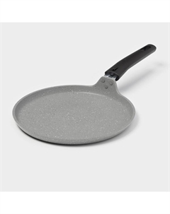Сковорода блинная, d=24 см, пластиковая ручка, антипригарное покрытие, цвет светлый мрамор Kukmara