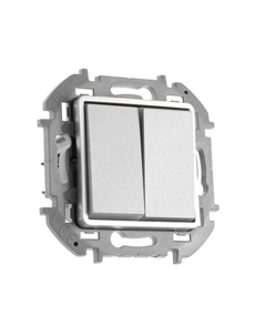 Переключатель INSPIRIA, 2 клавиши, 10 AX, 250 В, алюминий Legrand