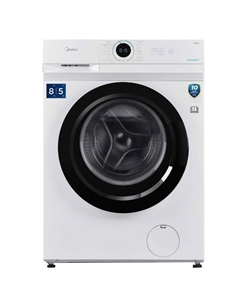 Стиральная машина Midea MF100D80BS/W-RU, класс А, 1400 об/мин, до 8 кг, с паром, бело-чёрная