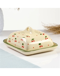 Маслёнка «Кантри», керамика, 18×14×8 см, бежевая Псковский гончар