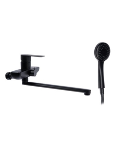 Смеситель для ванны Accoona A71207F, однорычажный, излив 300 мм, душевой набор, черный