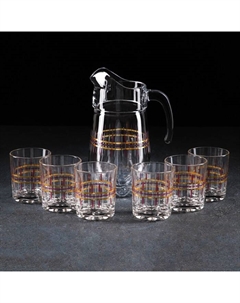 Набор питьевой «Мерцание», 7 предметов: кувшин 1,34 л, низкие стаканы 250 мл, 6 шт Ас-декор