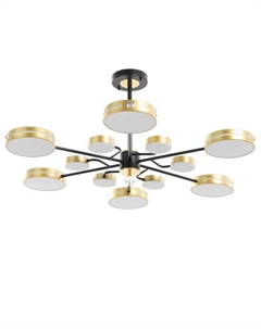 Люстра «Ласера» 12хLED 216 Вт 3000-6000К черно-золотой 100×100×48 см Bayerlux