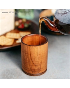 Стакан, 450 мл, 10×8 см, дерево из натурального кедра, коричневый Magistro