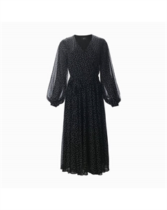 Платье с поясом миди женское, размер 44, чёрное Mist