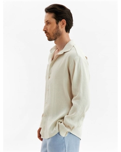 Рубашка мужская с длинным рукавом, размер 50, молочная Mist