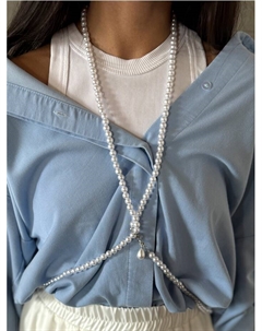 Портупея женская «Бусина» жемчужная капля, цвет белый в серебре, 162 см Qf