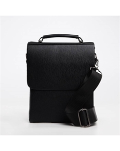 Сумка планшет мужская, 2 отдела на молнии, наружный карман, 19×3×23 см, чёрная Textura