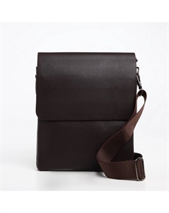 Сумка планшет мужская, 2 отдела на молнии, наружный карман, 23×4×26 см, коричневая Textura