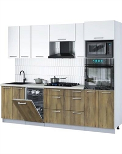 Кухонный гарнитур Интерлиния Мила Gloss 2.55-ПМ3