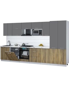 Кухонный гарнитур Интерлиния Мила Gloss 3.7-ПМ2