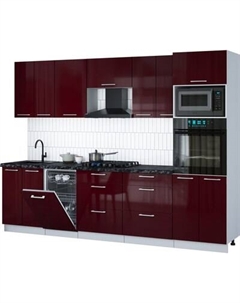 Кухонный гарнитур Интерлиния Мила Gloss 2.85-ПМ3