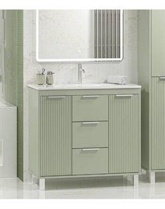 Тумба с умывальником Brevita Risacca Pistachio 90 / RIS-06090-0842Я+B-OND090-01