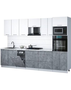 Кухонный гарнитур Интерлиния Мила Gloss 3.05-ПМ3