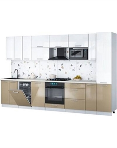 Кухонный гарнитур Интерлиния Мила Gloss 3.4-ПМ4