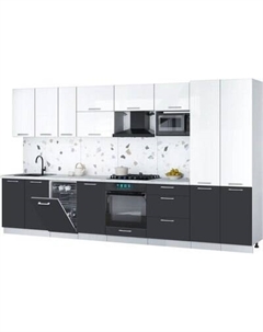 Кухонный гарнитур Интерлиния Мила Gloss 3.7-ПМ4